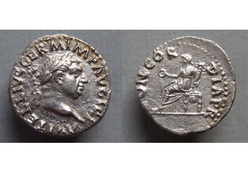 Vitellius - denarius concordia zeldzaam en prachtig! (D2091)