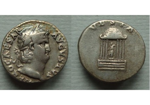 Nero - denarius  tempel van VESTA Mooi! (JA2121)