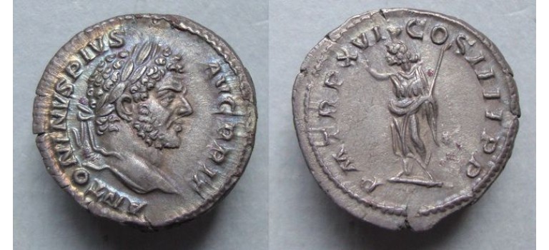 Caracalla -  Denarius SERAPIS beautifull PORTRAIT (N2086)