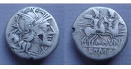 Romeinse republiek - denarius Junius Silanvs 145 v. Chr. (F2249)