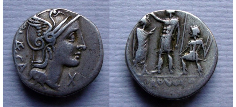Roman republic - denarius P. Porcius Laeca 110-109 BC (JA22152) Roman republic - denarius P. Porcius Laeca 110-109 BC (JA22152)