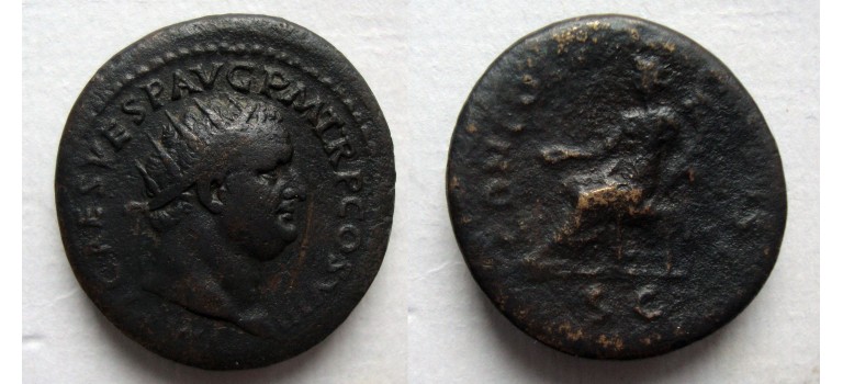 Titus- Dupondius Concordia mooi portret en zeer zeldzaam R3! (JA2216)