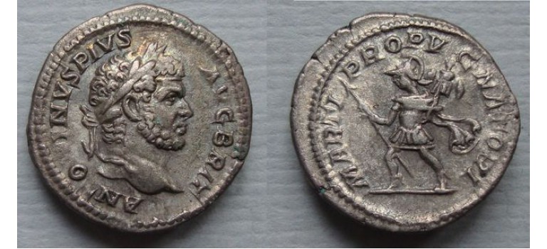 Caracalla-  Denarius Mars  expressive portrait! (N2047)