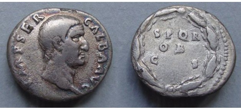 Galba - denarius SPQR zeer zeldzaam  (N2059)
