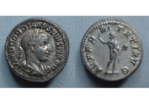 Gordianus III - denarius SOL aeternitati  zeldzaam (o20106)