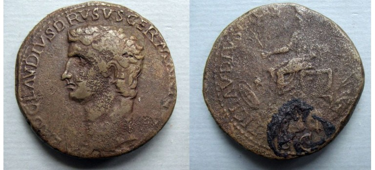 Nero Claudius Drusus - vader van Claudius ZELDZAME SESTERTIUS! (o20131)