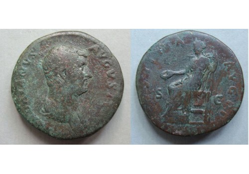 Hadrianus SESTERTIUS - IVSTITIA sestertius (o2029)