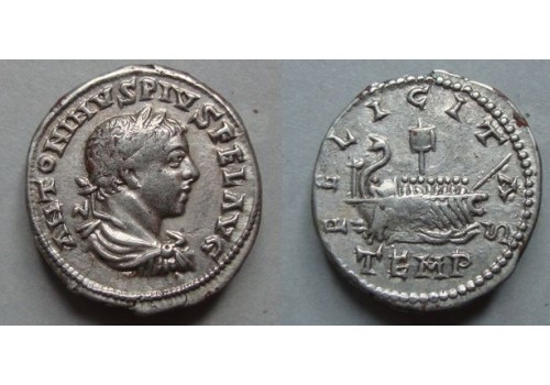 Elagabalus - Galjoen! mooie, schaarse munt! (o2043)