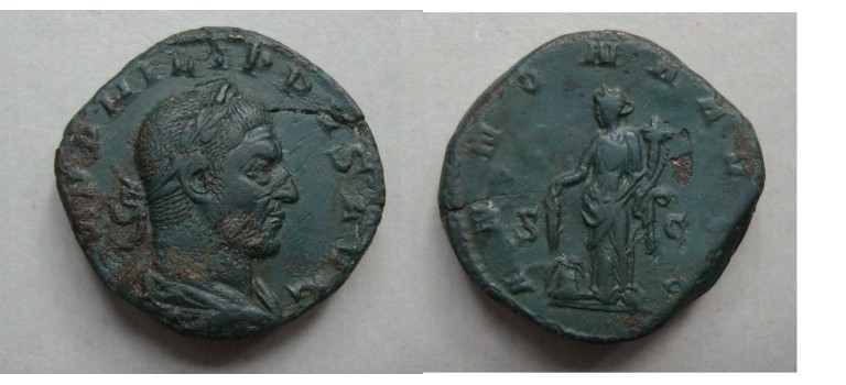 Philippus I - Sestertius Annona ZELDZAAM (o2048)