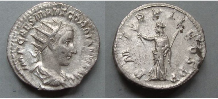 Gordian III - antoninian PAX scarce coin (o2071)