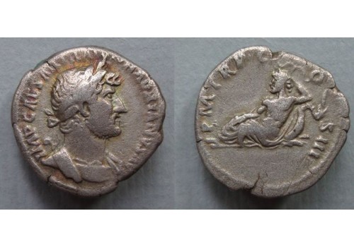Hadrianus  -  Oceanos denarius drie bekend! (o2092)