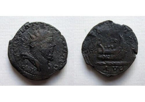 Postumus - Galley double sestertius populair coin! (N2192)