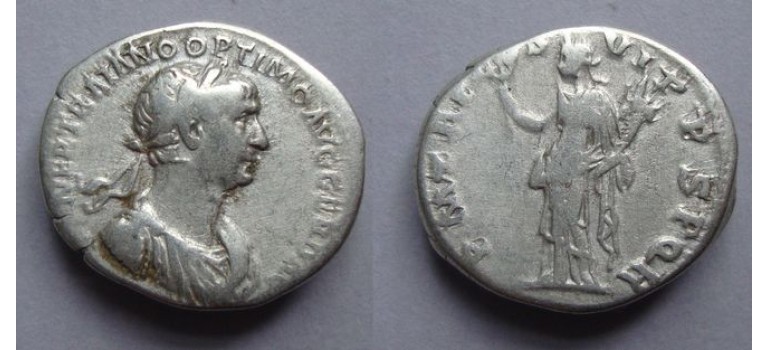 Trajanus - FELICITAS interesting bust type (JUN2037)