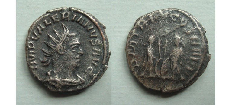 Valerianus I - Gallienus en Valerianus op keerzijde, schaars (JUN2055)