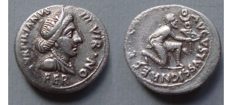 Augustus - denarius Terugkeer van de legioensstandaards! (JUN2086)