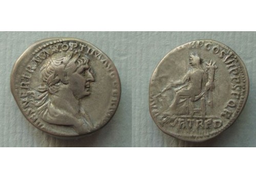 Trajanus - FORT RED  denarius (JUN2099)