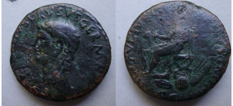 Nero Claudius Drusus -  father of Claudius RARE SESTERTIUS! (ME20117)