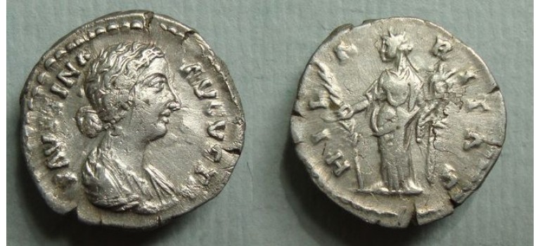Faustina jr -  HILARITAS denarius (D1945)