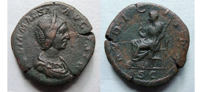 Julia Maesa - Sestertius PUDICITIA Rare! (JUL1901) Julia Maesa - Sestertius PUDICITIA Rare! (JUL1901)