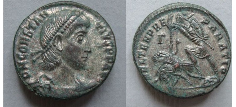 Constantius II - fallen horseman, silvered extremely fine (s2016)