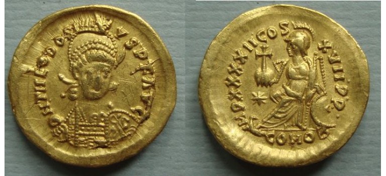 Theodosius II - SOLIDUS GOLD Constantinopolis (S2044)