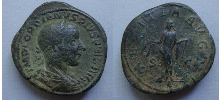 Gordianus III - Laetitia SESTERTIUS grote munt 33 mm! (JUL2017)