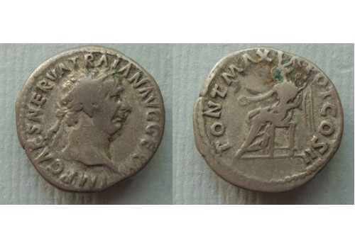 Trajanus- denarius Victoria vroeg portret (JUN2094)