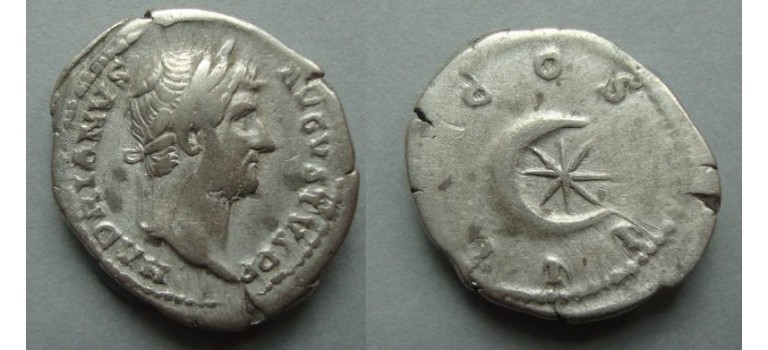 Hadrian - denarius crescent and star, Turkish flag (MA2008) Hadrian - denarius crescent and star, Turkish flag (MA2008)