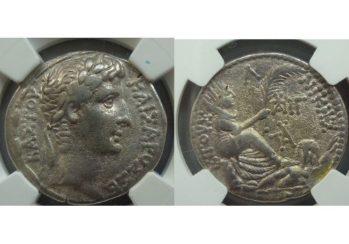 Augustus - Tyche en Orontes Tetradrachm NGC-keuring in hoesje (AP2037)
