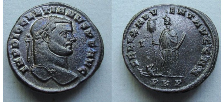 Diocletian -rare reverse form Carthage FELIX ADVENT AVGG NN (AP2062)