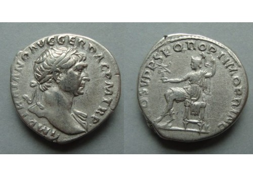 Trajanus- ROMA denarius prachtige kop! (F2012)