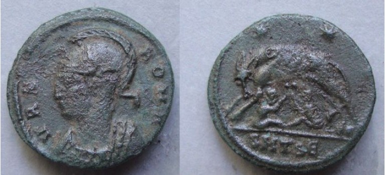 Constantinopolis - Remus en Romulus en Wolvin thessalonica zeldzaam! (ME20113)