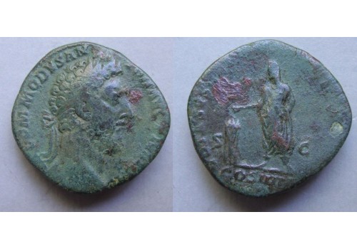 Commodus - Sestertius offerende Genius!!! schaars (ME20114)