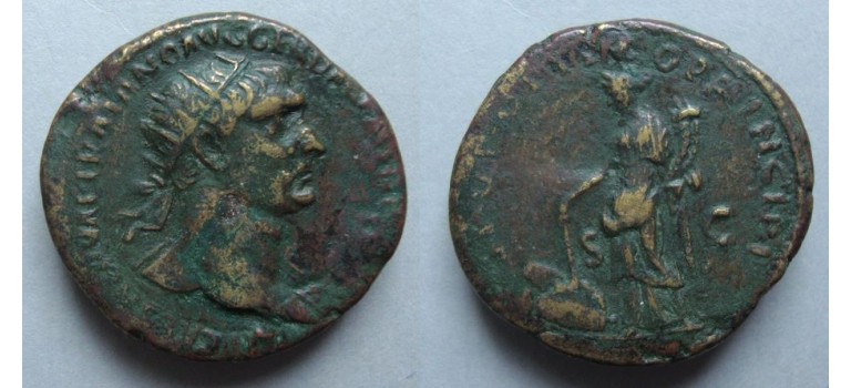 Trajanus- Dupondius PAX (ME2034)