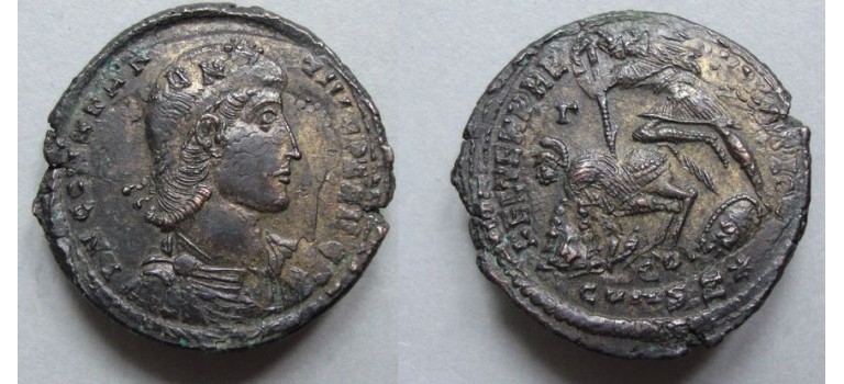 Constantius II - Gevallen ruiter, interessante misslag (ME2056)