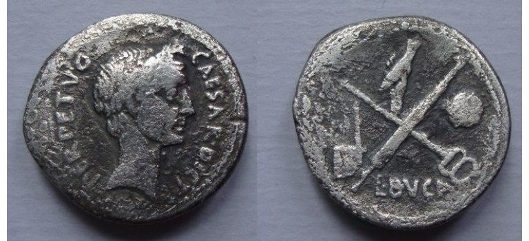 Julius Caesar - denarius met portret van Caesar zeldzaam! (JUL2062)