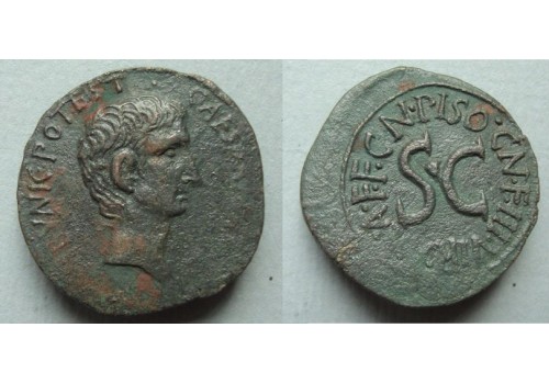 Augustus - Muntmeester uitgave Cn PISO DUPONDIUS zeldzaam (MA2141)