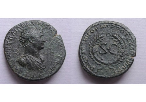 Trajanus - Dupondius zeer zeldzaam, niet in RIC (AP2129)