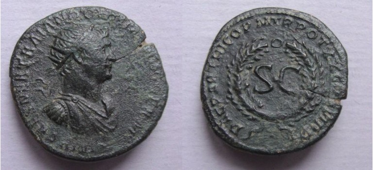 Trajanus - Dupondius zeer zeldzaam, niet in RIC (AP2129)