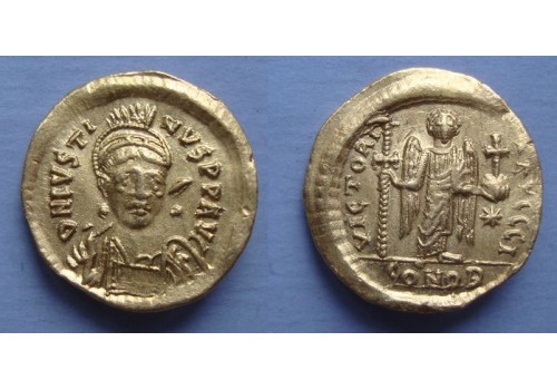 Justinus I  -  gouden solidus, prachtig!  (AP2132)