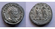 Gallienus  -  keerzijde met zijn vader Valerianus PIETAS AVGG! (AP2150)