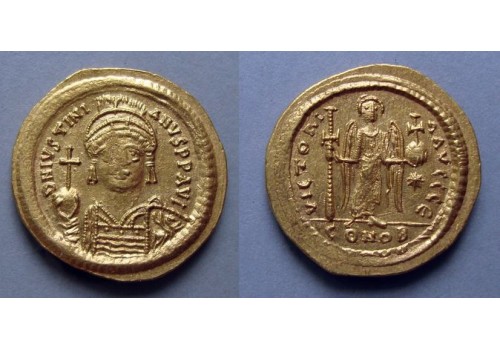 Justinianus I  -  gouden solidus (AP2165)