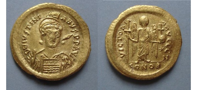 Justinianus I  -  gouden solidus (AP2169)