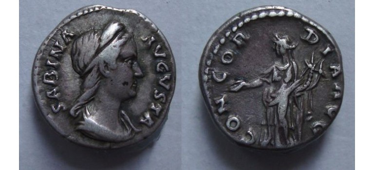 Sabina  - denarius schaarse keizerin CONCORDIA (JUL2150)
