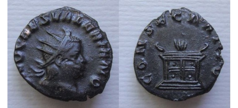 Valerian II  - consecratio altar scarce (JUN2119)
