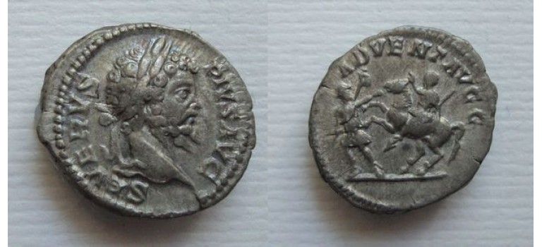 Septimius Severus - Keizer op paard met soldaat schaars (JUN2145)