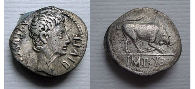 Augustus - Bull denarius (JUN2159)