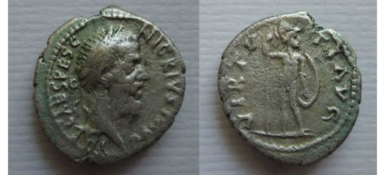 Pescennius Niger - VIRTVTI AVG VERY RARE second known! (JUN2160)