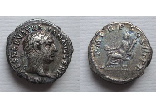Trajanus- denarius VESTA (JUN2190)