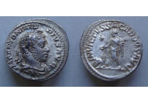 Elagabalus- denarius INVICTVS SACERDOS gehoornd portret! (ME2154) Elagabalus- denarius INVICTVS SACERDOS gehoornd portret! (ME2154)